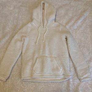 Hollister white fluffy hoodie